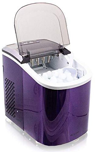 Eiswürfelmaschine Edelstahl Eiswürfelbereiter Eiswürfel Ice Maker Eis Maschine Icemaker (Violett)