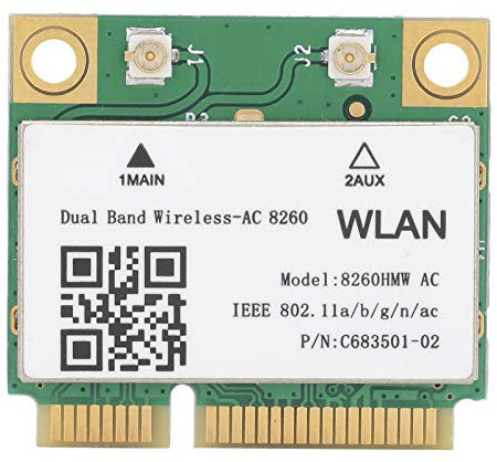 Tarjeta de Red Inalámbrica, Tarjeta de Bluetooth WiFi Universal 2,4/5G Doble Banda 867Mbps 802.11 AC Mini PCI-E WiFi Tarjeta, para Win7 / 8/10, para ASUS, para Acer, para DELL, para Sony, etc
