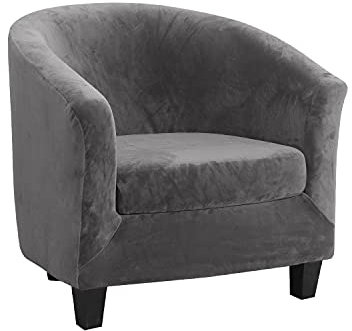 Topchances Tub Club Chair Covers,High Stretch Armchair Sofa Slipcover with Cushion Cover, Velvet Furniture Protector Soft Couch Covers for Dining Living Room Office Reception