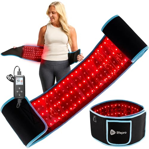 LifePro Red Light Therapy Belt – Infrared Red Light Therapy for Body, Back and Shoulder - 660nm & 850nm Near Infrared Heating Pad – Adjustable & Portable for Wellness & Relaxation