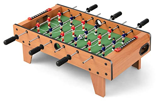 Maxmass 27'' Foosball Table Game, Indoor Football Table Top with Wooden Frame, Soccer Game Tabletop Toy Set for Family Party