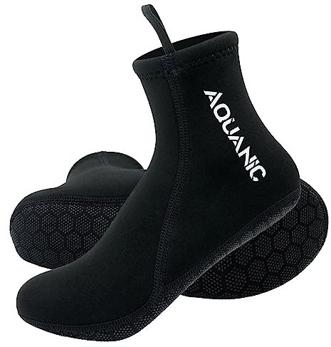 nitescuba Calzini in Neoprene 2.5mm,Immersioni per Uomini e Donne Calzini a Pinna,Calze Antiscivolo e Impermeabili per Immersioni, Surf e Altri Sport Acquatici,Bianco,Mid,M