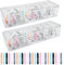 OctBird Organizador Guarda Cables, 2Pzs Caja Ordenada de Cables Transparente Organizador de Cargadores, Caja de Organización de Cables de 8 Compartimentos con 24 Bridas, Guardar Cables y Cargadores