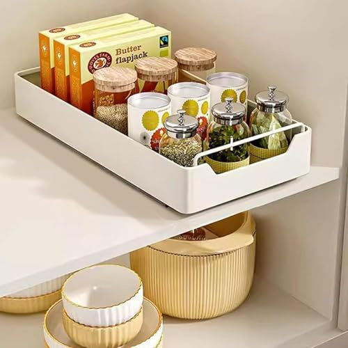 Cajón deslizante de cocina, extensible, telescópico, para almacenamiento en armario de cocina, sin perforar ni clavar, organizador extraíble (20 cm de