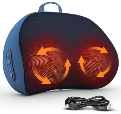 ZUMGHIGH Neck and Back Massager with Heat - Shiatsu Massage Cushion for Neck Pain Shoulder Pain Relief 3 Speed Levels Portable for Home Office Car Use Gift for Relaxation