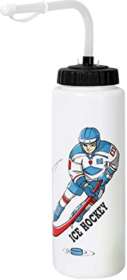 PRATYAHARA Bouteille d'eau de Hockey sur Glace de 1000 ML Bouteille de Crosse de Football de Grande Capacité Portable Bouteille de Sport de Classique B