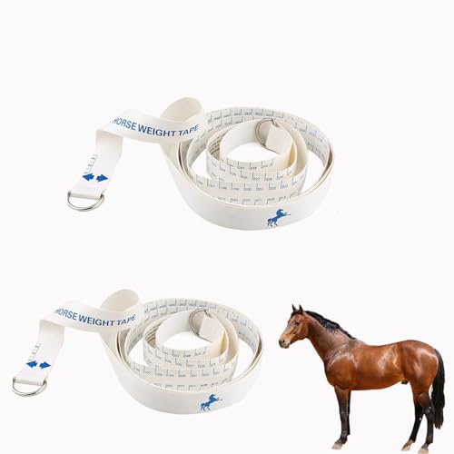 2 Pcs Horse Weight Tape, Portable Horse Measuring Stick for Height and Weight Double Scale Horses Waist Measuring Tape, Easy-Measure Height and Weight Tapes, Animal Weight Tapes Horses Tapese Measure