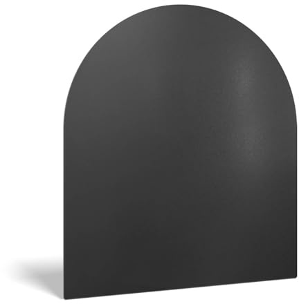 Halvrund Bottenplatta för Kamin 80x90 cm | Golvskydd för Eldstad | Skyddar Golvet Mot Gnistor Och Glöd | Eldfast Underlag | Golvplåt & Gnistskydd - Av Svart Pulverlackat Stål