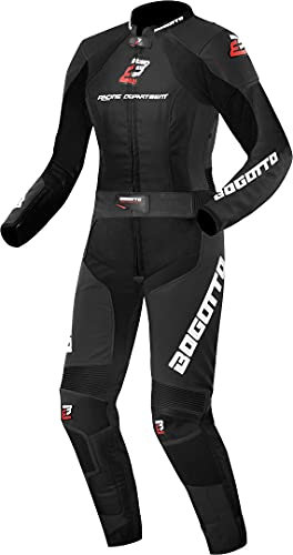 Bogotto Losail 2-Teiler Damen Motorrad Lederkombi, schwarz, 40