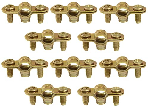 AERZETIX - C60421 - Uppsättning av 10 klämmor enkla fästfästen Ø8mm - 1/8'' - väggmontering kopparrör skruvfäste VVS sanitär uppvärmning - i stål