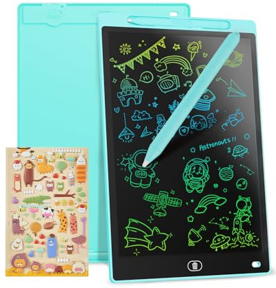 Genialba LCD Schreibtafel 12 Zoll, Buntes LCD Schreibtablett, Kindergeschenk, LCD Writing Tablet Elektronischer Tablette, Grafiktablett für Kinderspiele 2 3 4 5 6 7 Jahre alte Mädchen (Blau)