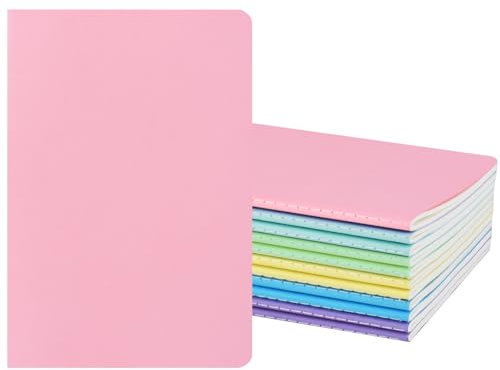 ZCZN Notizbuch A5 liniert, 12 Stück Notizblock, 30 Blatt, Heft für Büro und Schule, 6 Hellfarben