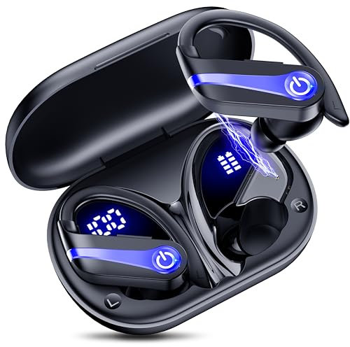VNMN Bluetooth Kopfhörer Sport - Kabellose Earbuds, IP7 Wasserfest, Hochwertiger Klang, Lange Akkulaufzeit, Ideal für Laufen und Fitness, Kopfhörer Ohne Kabel mit LED Ladekästchen