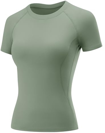 Rapbin Womens Gym Tops Short Sleeve Workout Sports T-Shirt Quick Dry