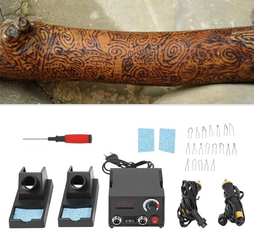 Brännkolv, brandmålning, trägravyr, förbränningspeter för trä, läder, pumpa, bränd kolv med 20 trådspetsar, 300–700 ℃ justerbar temperaturkontroll, brandmålning, lödkolvset