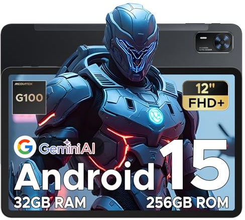 DOOGEE Tab E3+ Android Tablets 12 Inch Android, 2.4K AI Tablets, Tablet With SIM Card Slot, Helio G100 Octa-Core, 90 Hz Gaming Tablet, 32GB+256GB/2TB, 8800mAh, 7.6mm Ultra-thin/Quad Speakers/Face ID
