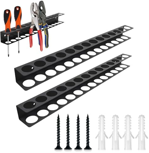 FULHANY 2 Pezzi Porta Cacciaviti -Porta Attrezzi Da Parete -Supporto Per Cacciavite - Supporto Da Parete Per Cacciavite- Adatto Per Garage, Seminari E Banchi Da Lavoro
