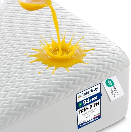Utopia Bedding Coprimaterasso Impermeabile (160 x 190 x 30 cm) Design Premium a Zigzag, Tessuto 3D Morbido e Traspirante, Fodera per Materasso Regolabile con Tasche Profonde ed Elasticizzate