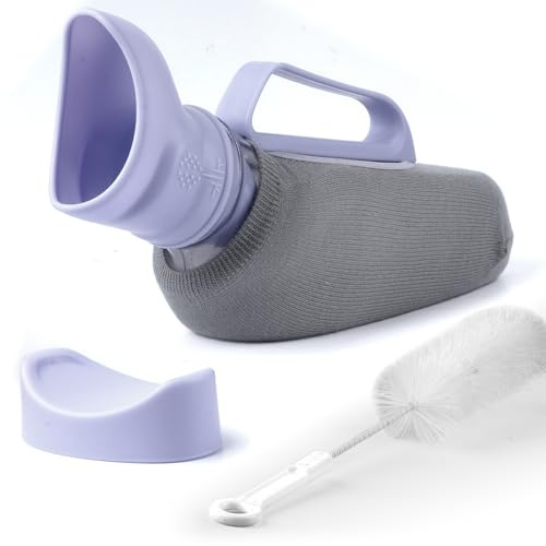 Portable Urinal for Women - 40oz Female Urinal with Spill-Proof Lock, Reusable Pee Bottle for Women Travel & Emergency, Leak-Proof Womens Urinals with Ergonomic Handle & Privacy Cover