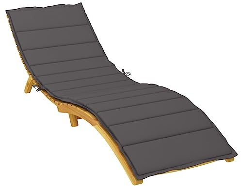 Tomostar Coussin Bain de Soleil, Coussin de Chaise Longue Matela Transat Extérieur Anthracite 200x60x3 cm Tissu Oxford