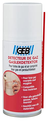 GEB Détecteur de fuite de gaz et air comprimé 125 ml - Idéal sur les tuyauteries, vannes, tuyaux, raccords, bouteilles, réservoirs sous pression, climatisation
