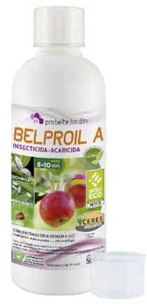 Probelte Belproil-A Insecticida Acaricida de Amplio Espectro- Eficaz contra Araña Roja, Cochinilla, Mosca Blanca y Pulgón - Aceite de parafina 83% - Concentrado Emulsionable (EC) - 500 CC