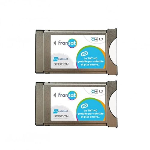 Pack de 2X MODULES PCMCIA FRANSAT CI+ Dernière Version 1.3 Carte PC7 Récepteur TV