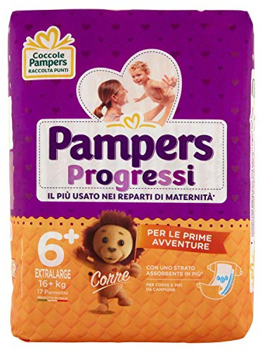 Pampers Progressi Extralarge Windeln, 17 Windeln, Größe 6+ (16+ Kg)