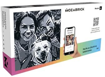 MOZABRICK Set L- Klemmbaustein Mosaik Foto Bausatz, personalisiertes Geschenk, Benutzerdefiniert, Bild Baukasten, Bauset, Pixel Art Kunst Steckbaustein Gemälde