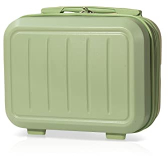 Balakaka Makeup Case with ABS Hard Shell, 30x17x23cm Travel Cosmetic Organiser Bag, Water-Resistant Vanity Case with Elastic Straps, Mini Carry On Suitcase for Women Toiletries, Avocado Green