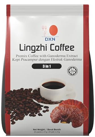 Alibooster DXN Coffee 3 en 1 - Café Original - Préparation rapide et simple - Ganoderma Reishi Lingzhi - 20 sachets x 21 grammes
