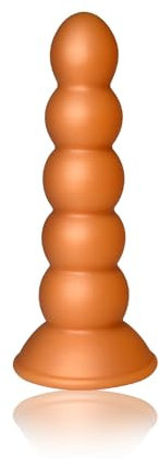 Roluck Dildo anale con ventosa, plug anale in silicone morbido con 5 perle anali, stimolazione del punto G, masturbazione anale, giocattolo sessuale anale per uomini e donne (S)
