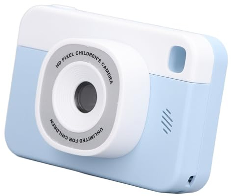 Små Barnkamera, 4x Digitalkamera, 1080HD-videokamera 48MP med 2,4-tums IPS-skärm, Autofokus, One Touch, för Presenter Till barn. Blå