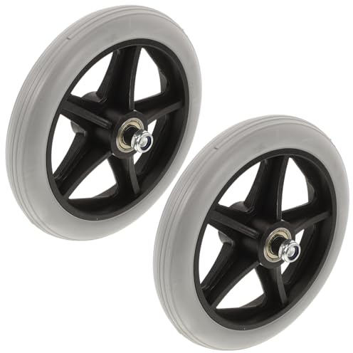 KOMBIUDA 2pcs Wheelchair Front Casters Solid Tire Replacement Wheels for Wheelchairs Design for Use Easy Installation Fit