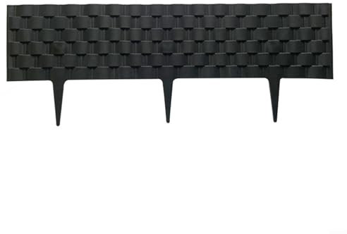 Besttoolifes Bordure de pelouse de 60 cm, bordure de parterre de jardin, palissade en rotin, bordure de parterre de fleurs, bordure de bordure de bordure de bordure en pierres de 21 cm x 60 cm, noir