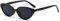 LJCZKA Retro Ovale Sonnenbrille für Damen Herren, 90er Kleine Katzenauge Sonnenbrille Mode y2k Oval Rahmen Brille mit UV Schutz (Schwarz Grau)