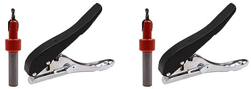 Plmvhpb 4 Piezas de Alicates para Herramientas de Carpintería, Juego de Perforadores de Tarjetas, Cubierta de Tornillo de Papel con Taladro Avellanado, Posición Ajustable de 3,2mm