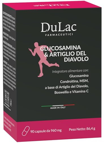 Dulàc Glucosamina e Artiglio del Diavolo – Integratore Articolazioni con Boswellia, MSM, Collagene, Condroitina, Vitamina C – 90 Capsule