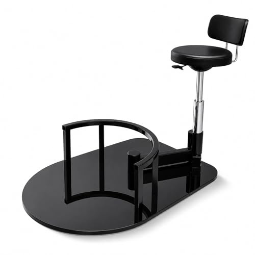 STMKB Silla Giratoria De Barbero, Silla Giratoria De Peluquería De 360°, Ajustable, Diseño De Estilo Moderno, Apariencia Negra, Alivia La Fatiga De Estar De Pie Durante Mucho Tiempo.