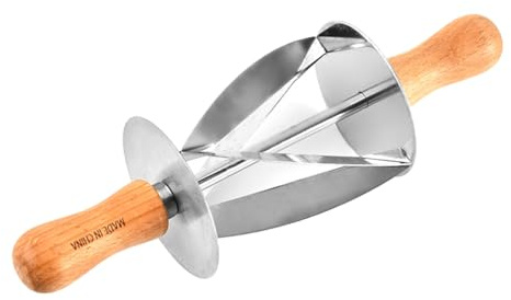 QUXVUIS Coltello da Panettiere in Acciaio Inossidabile Facile da Pulire, taglierina per Croissant Essenziale Cucina Che Fa Risparmiare Tempo con Manico in Legno Sicuro