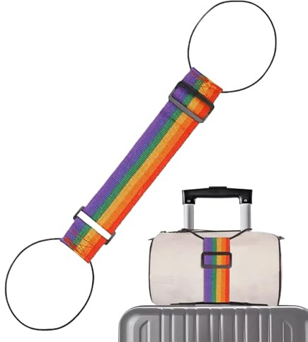 Sangles de bagage – Ceinture extensible réglable anti-vol multicolore | Extension pour ajouter un sac | pour sac à dos bagages à main, sac de voyage, valise avec roulettes, sac à main et moto
