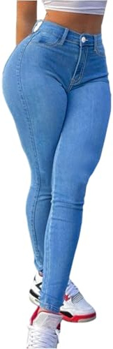 Nuoke Vaqueros Mujer,Pantalones Colombianos, Jeans Colombianos, Jeans Ajustados elásticos con realce de glúteos, Jeggings de Cintura Alta Vestidos Talla Grande