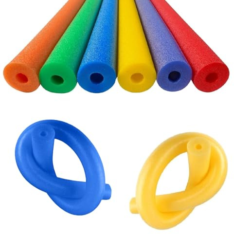 2/4/6PCS Churros Piscina Espuma, 120cm Churro Natacion con Agujero, Flexible Fideos De Piscina para Niños Y Adultos, Flotadores De Piscinas De Espuma para Juegos Y Entrenamiento Acuático