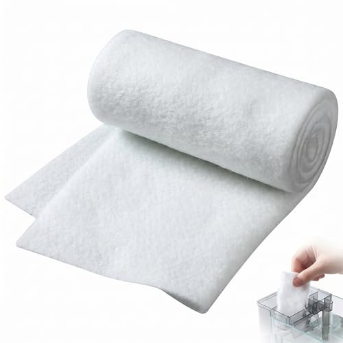 Esponja Filtro Acuario para Filtro Acuario 1m x 12cm, Material Filtrante de Alta Permeabilidad para Pecera, Estanque y Tortugas, Algodón de Filtración Física para Agua Cristalina