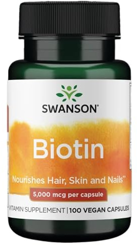 Swanson Biotin Vitamin B7 5000 mcg 100 Capsules
