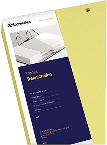 Soennecken Trennstreifen Trapezform, 6,5-12,5 x 24 cm (H x B), Recyclingkarton, 190 g/qm, gelb, 100 St./Pack.