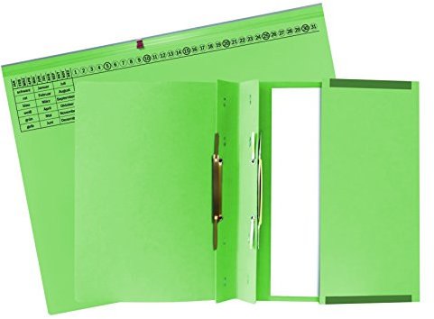 Exacompta 370325B 25er Pack Premium Kanzlei Hängehefter Exaflex Linksheftung, zwei Abheft-Vorrichtungen, extra starker Recycling Karton Dehntasche für Büro Kanzlei und Anwälte Blauer Engel Grün