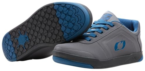 O'NEAL | Mountain Bike Shoes | MTB Downhill Freeride | Vegan | Balance Between Grip and Foot repositioning, Inner Joint Protection | Pinned Pro Flat Pedal V.22 Shoe | Adult | Grey Blue | 39