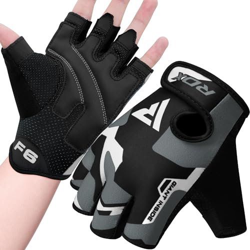 RDX Fitness Handschuhe Damen Herren, Gewichtheben Trainingshandschuhe Krafttraining, rutschfest Gym Bodybuilding Workout Weight Lifting Gloves, Kraftsport Klimmzüge Workout, Powerlifting Radfahren