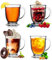 Konzept 11 - Teegläser mit Henkel, 4 Set, Kaffeegläser 400 ml XXL, Latte Macchiato Gläser, Cocktailgläser, Perfekt für Tee, Kaffee, Glühwein, Cappuccino, Transparent, Spülmaschinenfest